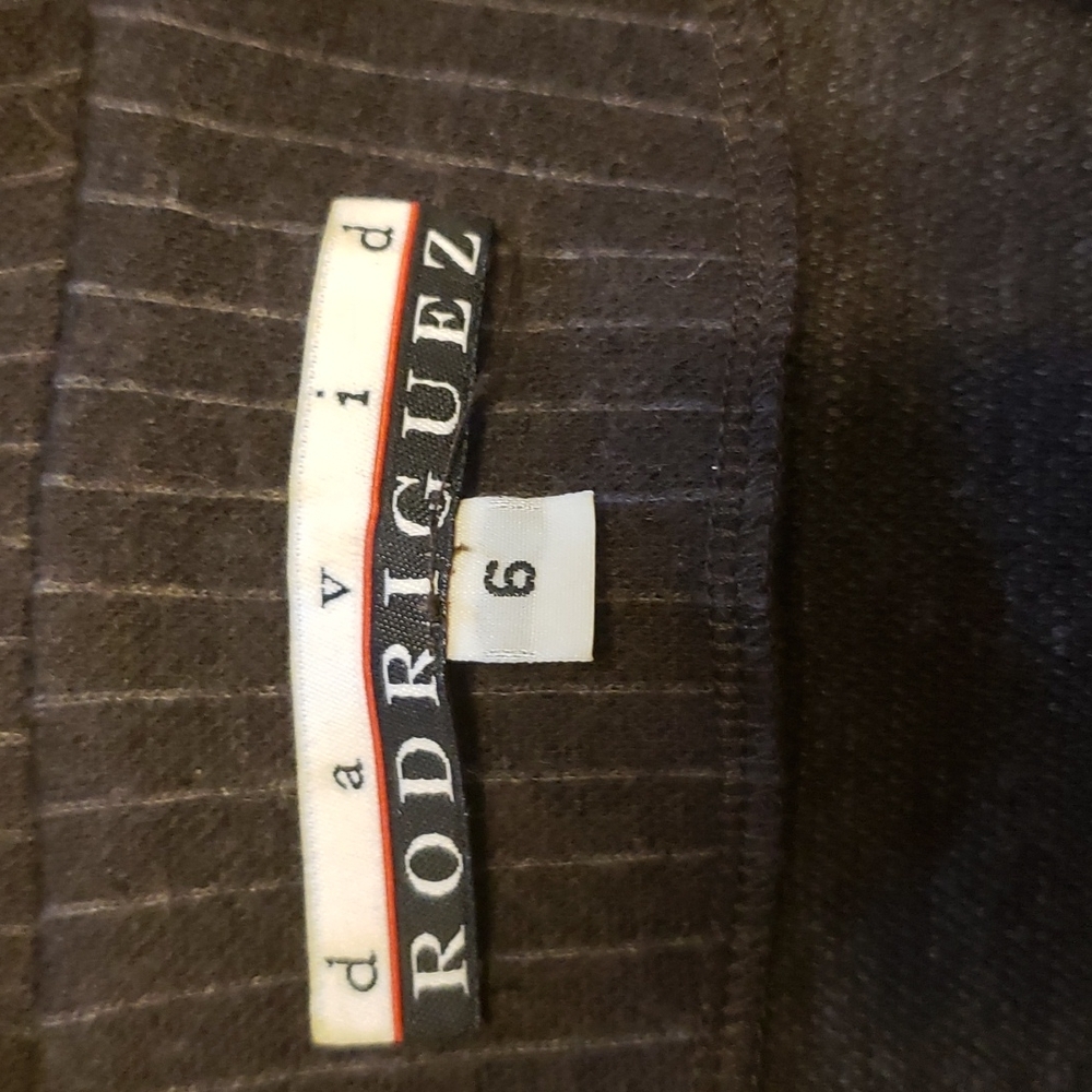 David Rodriguez Mixed Pattern Brown Stretchy Wool… - image 3